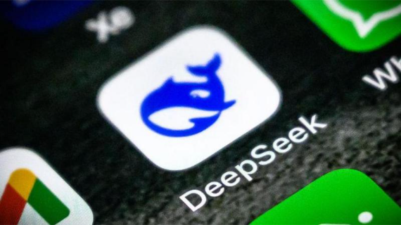 The DeepSeek logo as seen on a phone screen