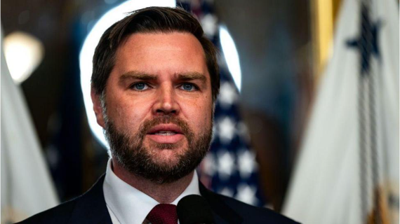 JD Vance looks at the camera